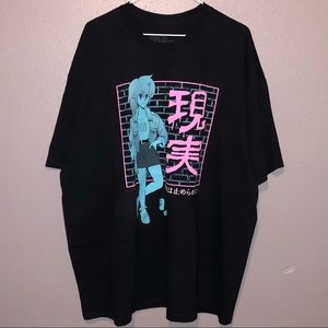 Urban Outfitters Nick Kucway Anime Girl Puff Print Tee